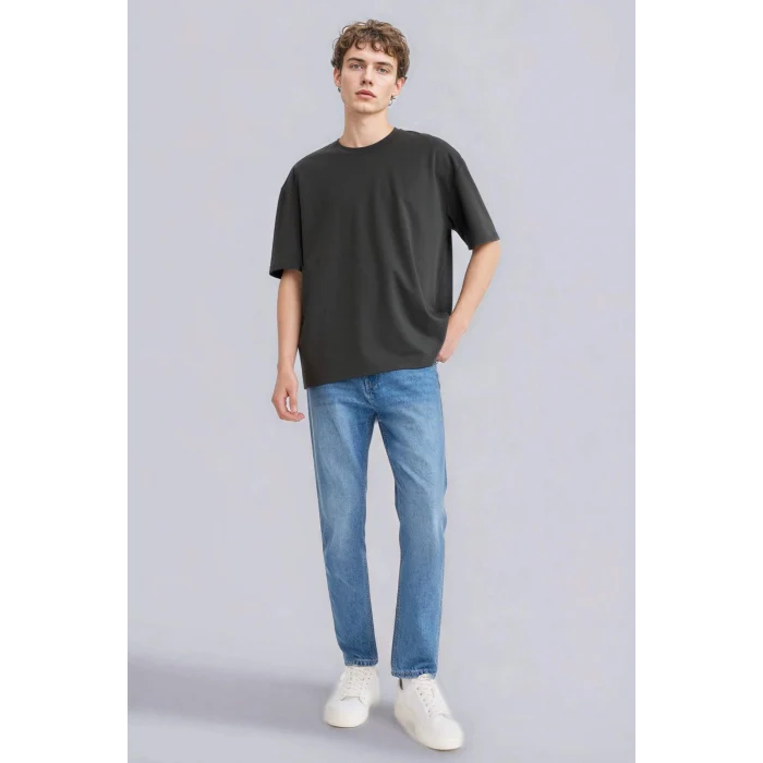 Defacto X3926AZAR221 Antrasit Nefes Alabilen Oversize Tişört