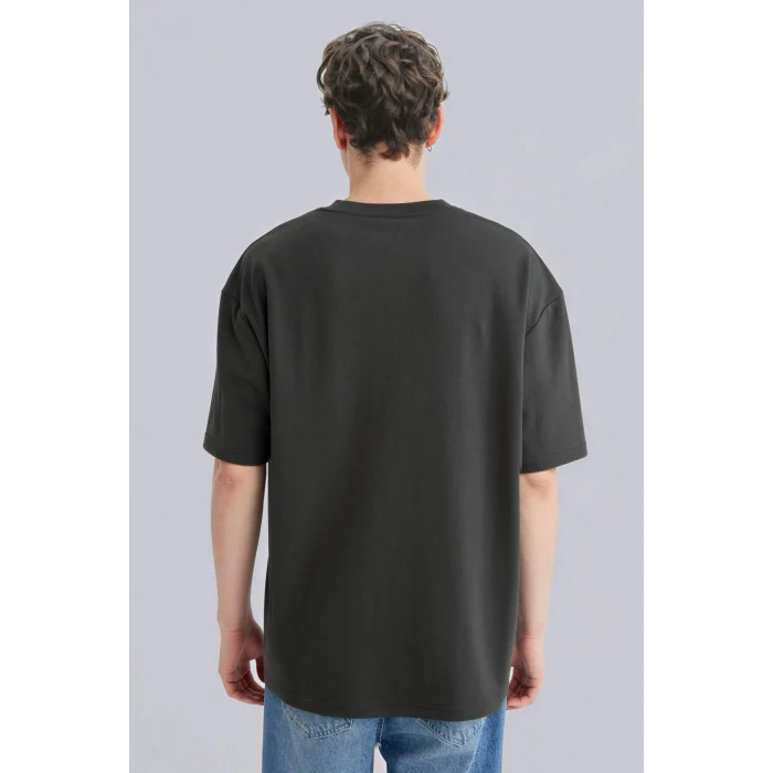 Defacto X3926AZAR221 Antrasit Nefes Alabilen Oversize Tişört
