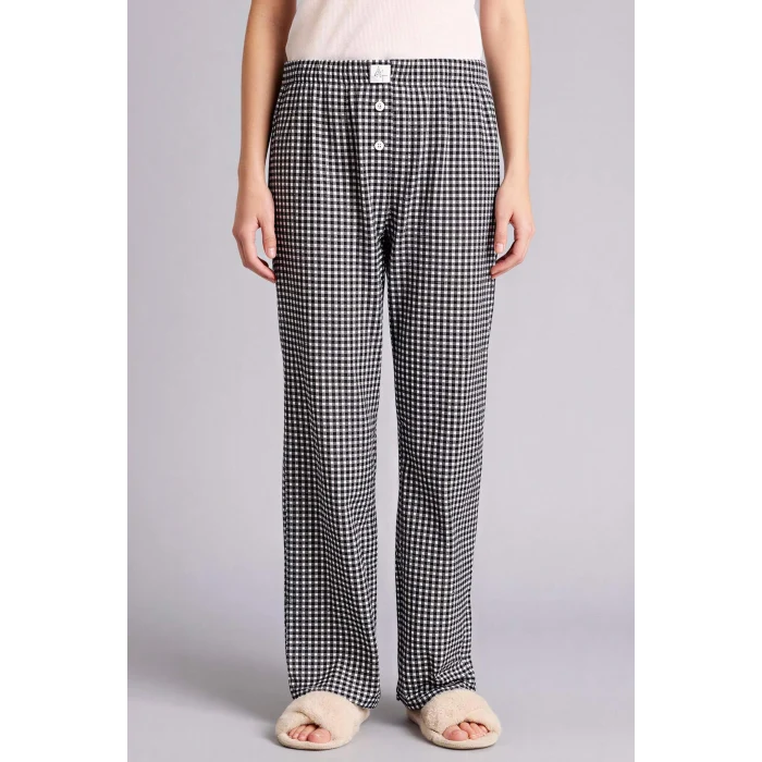 Defacto G8522AXBK81 Siyah Pijama Takımı Üst Kareli Alt