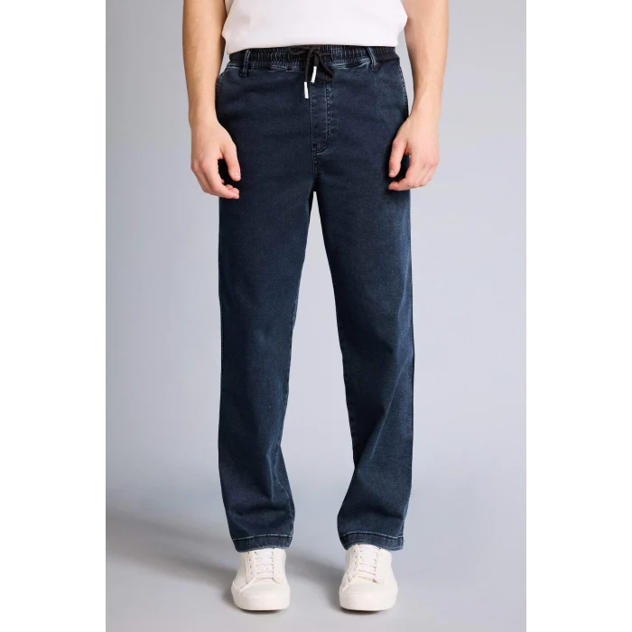 Defacto G9240AXNM83 İndigo Yumuşak Dokulu Wide Leg Jean Pantolon