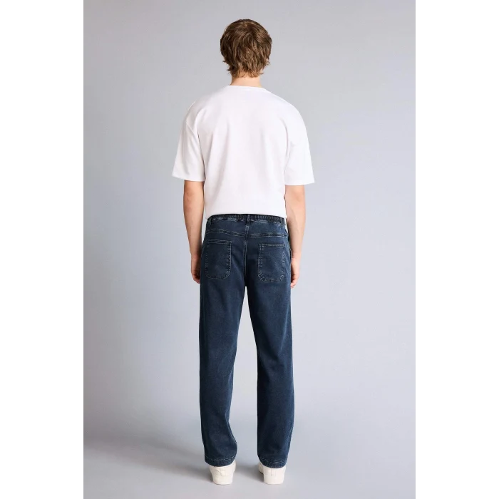 Defacto G9240AXNM83 İndigo Yumuşak Dokulu Wide Leg Jean Pantolon