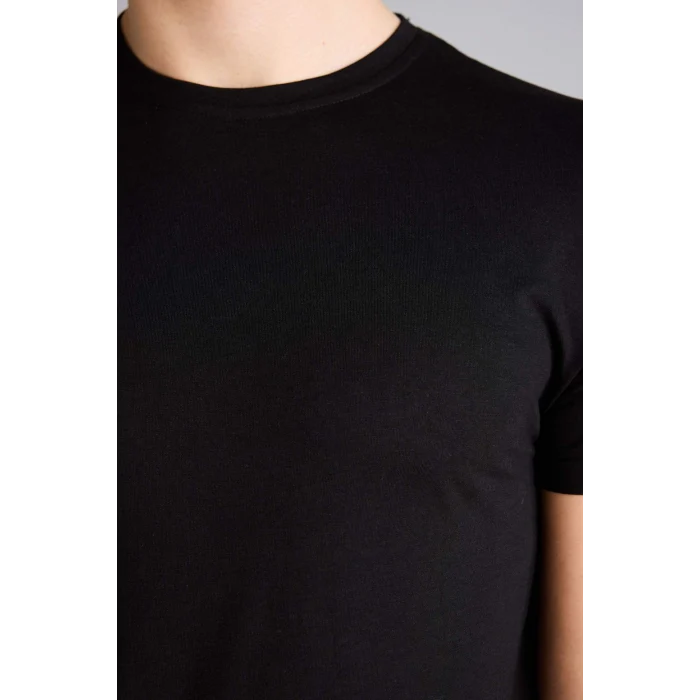 Defacto N2104AZBK81 Siyah Long Muscle Fit Bisiklet Yaka Kısa Kollu Tişört