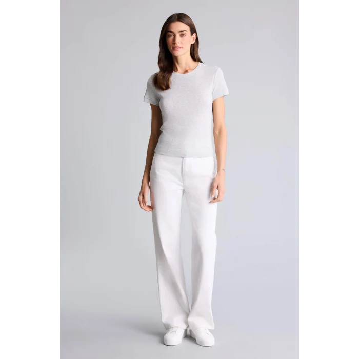 Defacto H1354AXGR93 Gri Slım Fıt Basıc Ribana Tişört