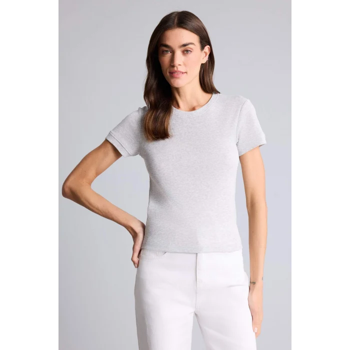 Defacto H1354AXGR93 Gri Slım Fıt Basıc Ribana Tişört