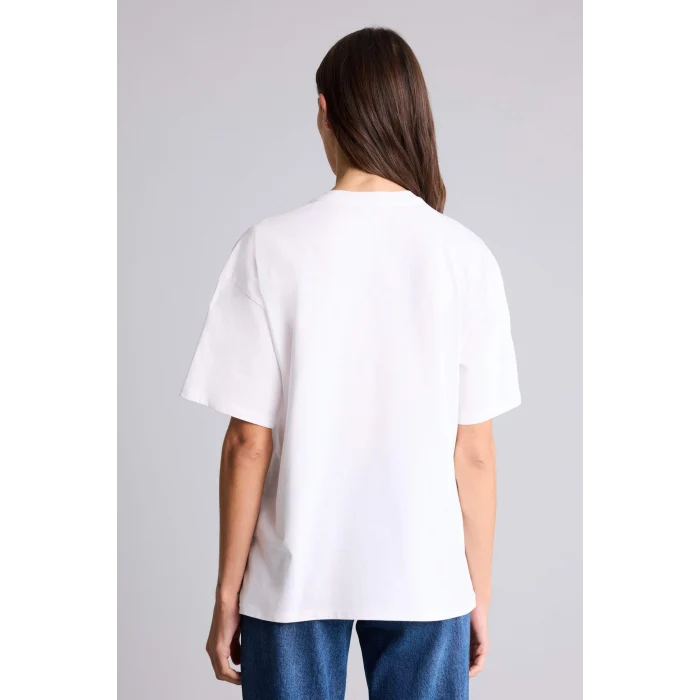 Defacto H1404AXWT34 Beyaz Oversıze Baskılı Tişört