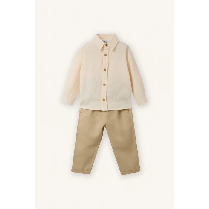Defacto G8251A5BG734 Bej Waffle 2li Takım Erkek Bebek