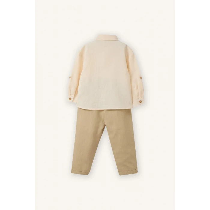 Defacto G8251A5BG734 Bej Waffle 2li Takım Erkek Bebek