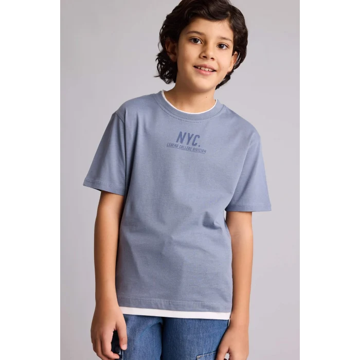 Defacto G7150A8GR171 Gri Baskılı Tişört Erkek Çocuk