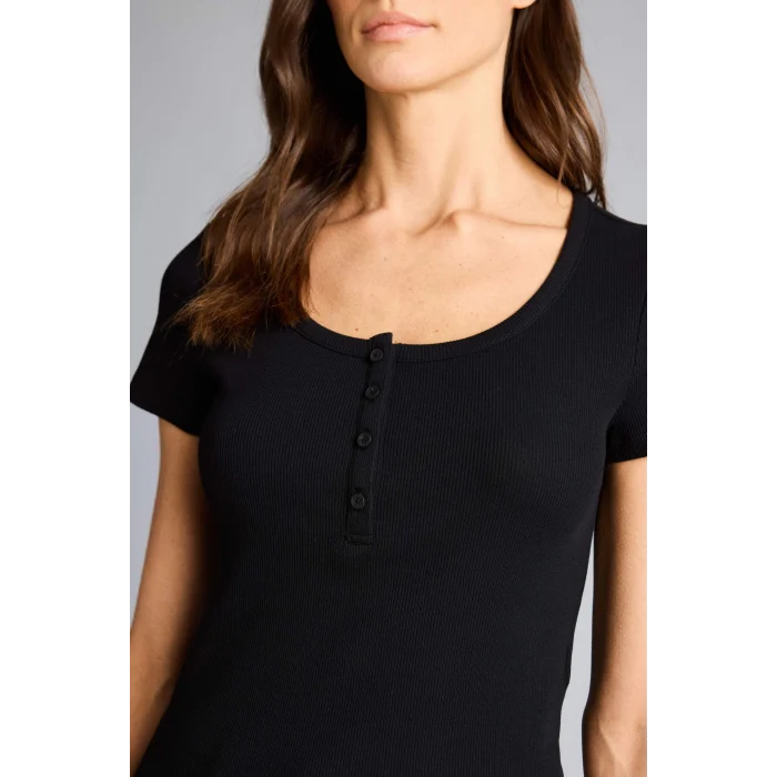 Defacto H2034AXBK81 Siyah Regular Fıt Basıc Düz Fitilli Kaşkorse Kısa Kollu Tişört