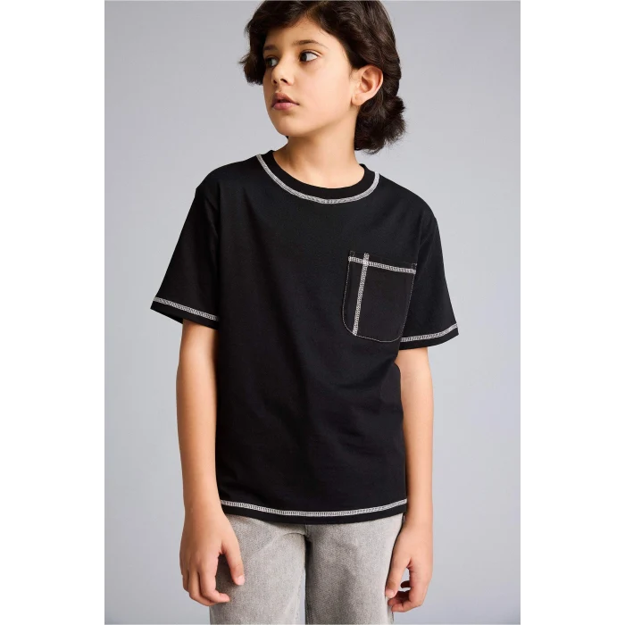 Defacto G7138A8BK81 Siyah Tişört Erkek Çocuk