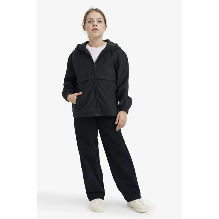 Defacto E0058A8BK34 Siyah Su İtici Kapüşonlu Yağmurluk Kız Çocuk