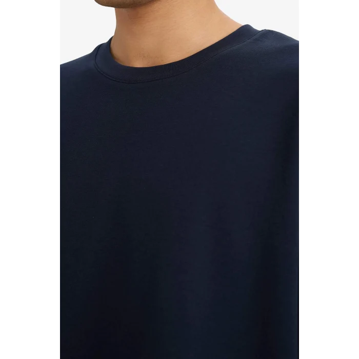 Defacto X3926AZNV64 Lacivert Nefes Alabilen Oversize Tişört