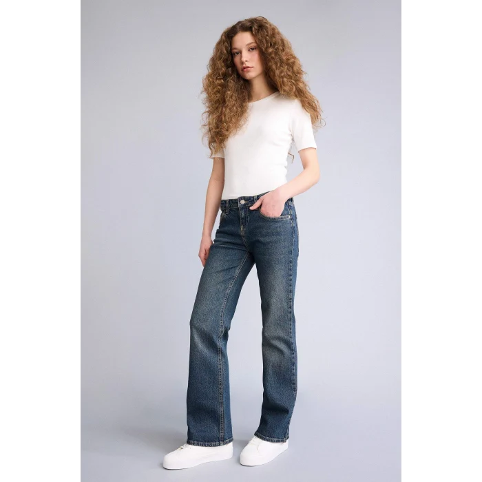 Defacto H0136AXNM34 Mavi Düşük Bel Jean Yıkamalı Pantolon