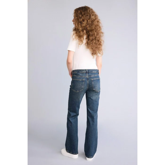 Defacto H0136AXNM34 Mavi Düşük Bel Jean Yıkamalı Pantolon