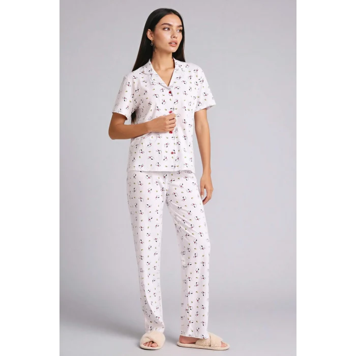 Defacto G8319AXGR470 Gri Snoopy Pijama Takımı Üst Alt