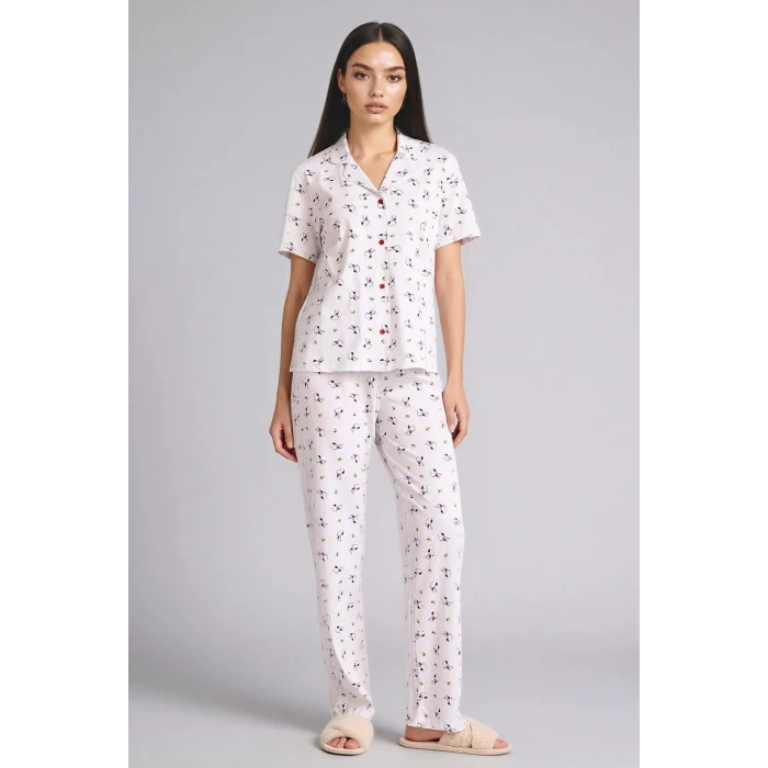 Defacto G8319AXGR470 Gri Snoopy Pijama Takımı Üst Alt