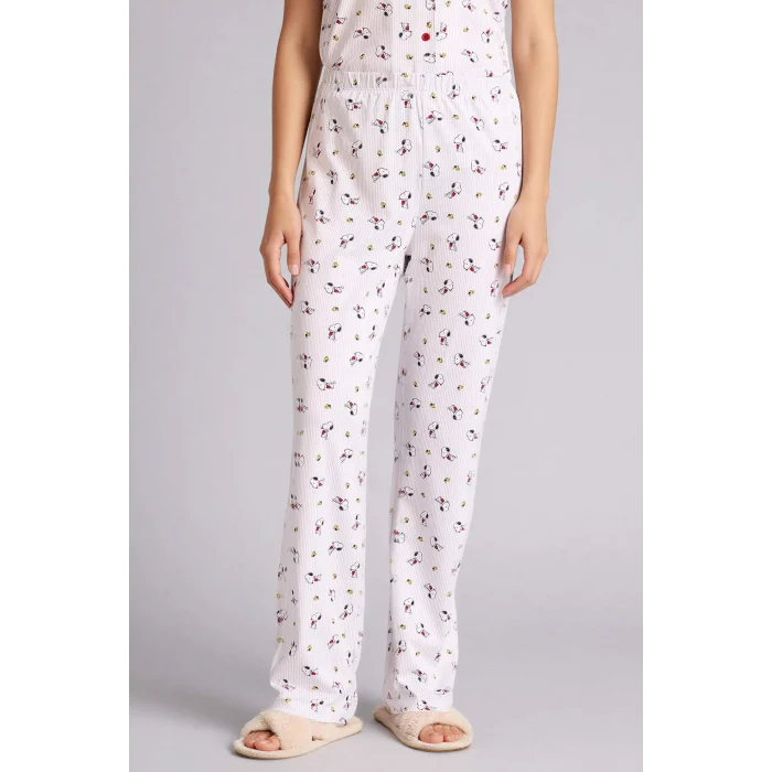 Defacto G8319AXGR470 Gri Snoopy Pijama Takımı Üst Alt