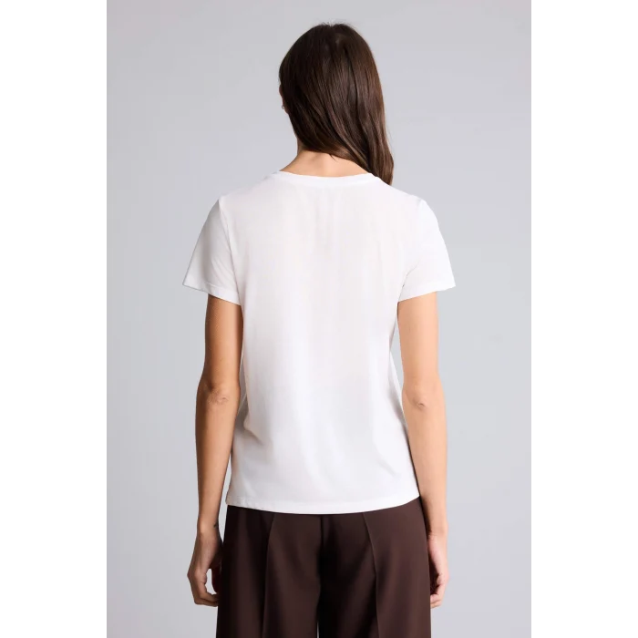 Defacto H1395AXER105 Ekru Regular Fıt Baskılı Tişört