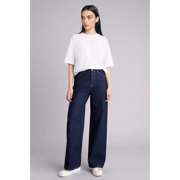 Defacto C0099AXWT36 Beyaz Oversıze Basıc Penye Tişört