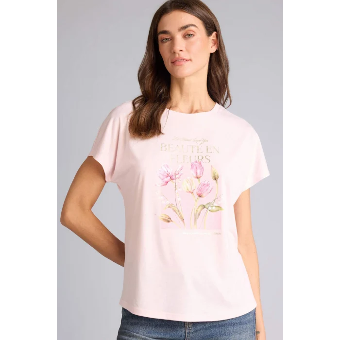 Defacto H1397AXPN671 Pembe Regular Fıt Çiçekli Tişört