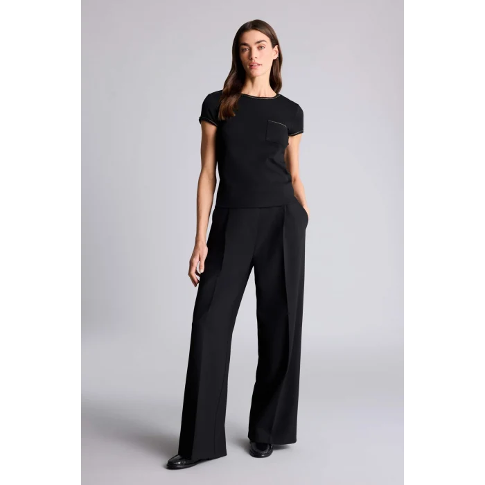 Defacto G9548AXBK81 Siyah Slım Fıt Bisiklet Yaka Ribana Kısa Kollu Tişört