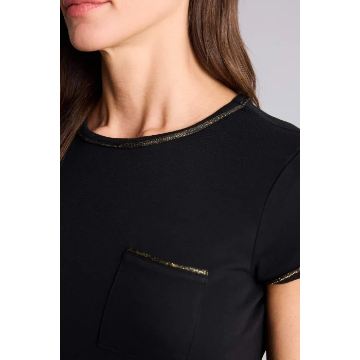 Defacto G9548AXBK81 Siyah Slım Fıt Bisiklet Yaka Ribana Kısa Kollu Tişört