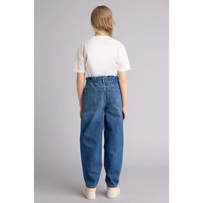 Defacto G0256A8NM28 Mavi Paperbag Jean Pantolon Kız Çocuk