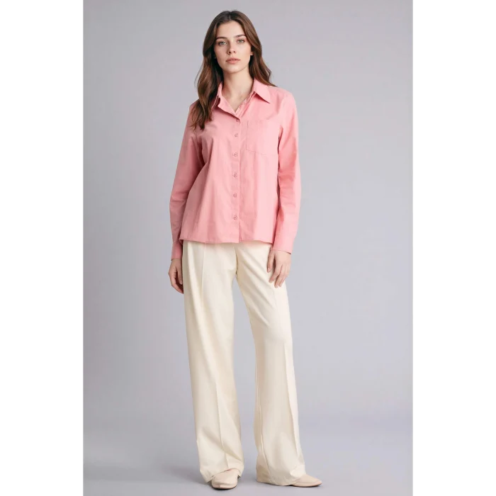 Defacto W7734AZPN111 Pembe %100 Pamuk Basıc Gömlek