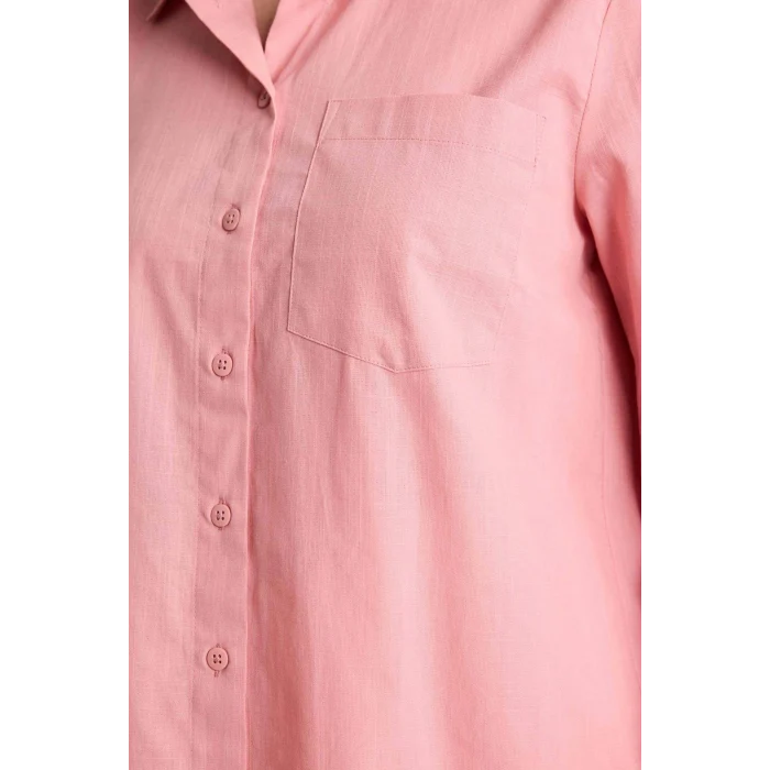 Defacto W7734AZPN111 Pembe %100 Pamuk Basıc Gömlek