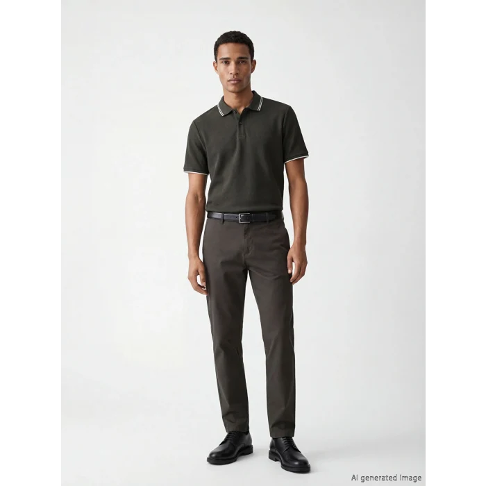 LCW Vision Haki Polo Yaka Erkek Tişört