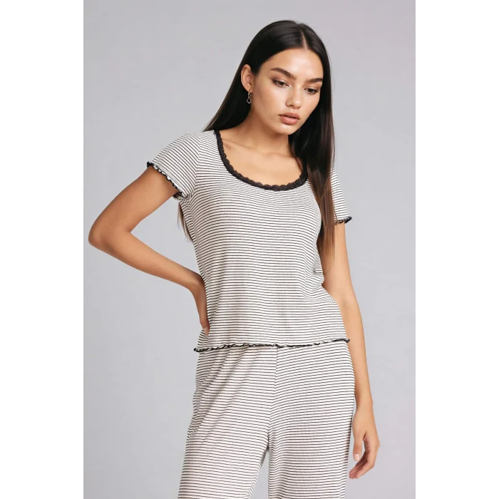 Defacto G3118AXBK81 Siyah Regular Fıt Kısa Kollu 2li Ribana Takım