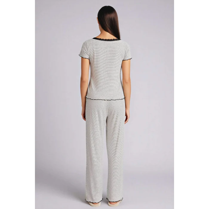 Defacto G3118AXBK81 Siyah Regular Fıt Kısa Kollu 2li Ribana Takım