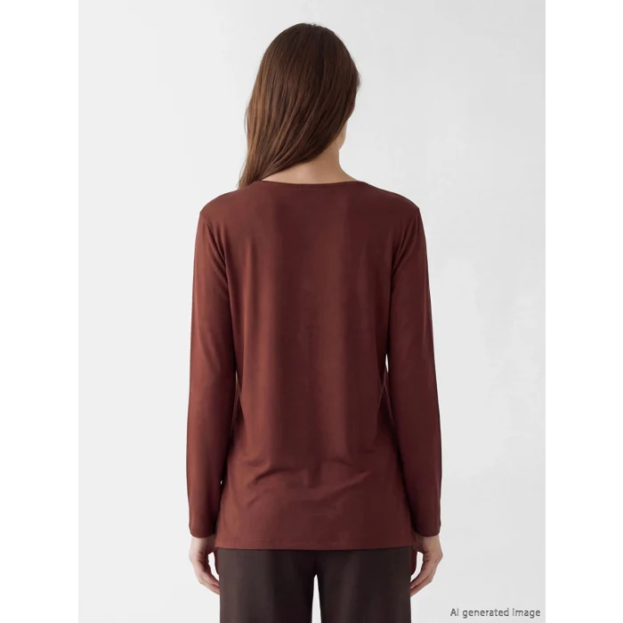 LCW Grace Kahverengi Bisiklet Yaka Taşlı Bluz