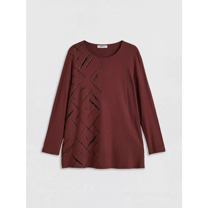 LCW Grace Kahverengi Bisiklet Yaka Taşlı Bluz