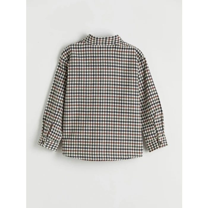 LCW Kids Ekru Ekose Erkek Çocuk Gömlek