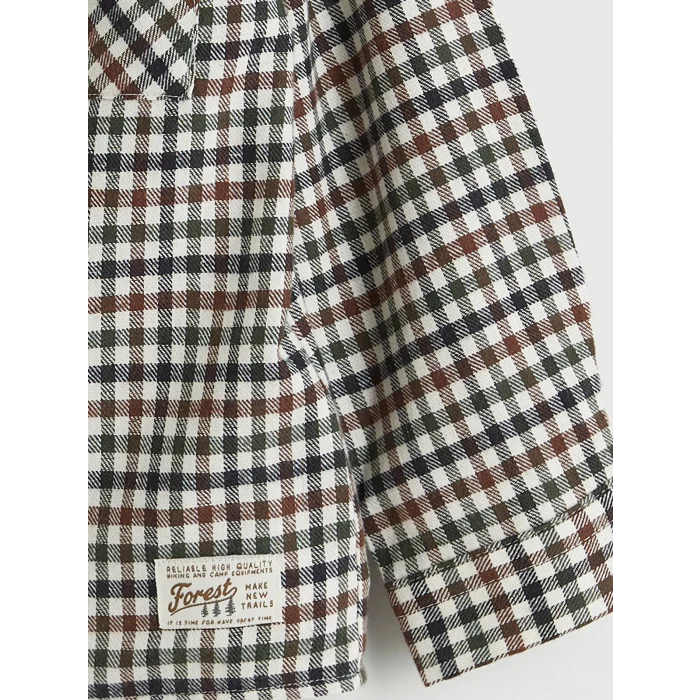 LCW Kids Ekru Ekose Erkek Çocuk Gömlek