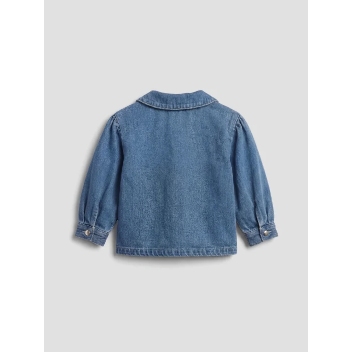 LCW baby Mavi Nakışlı Kız Bebek Jean Gömlek ve Jean Pantolon