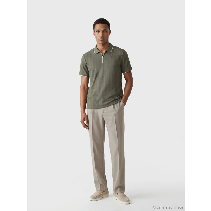 LCW Vision Haki Polo Yaka Erkek Tişört