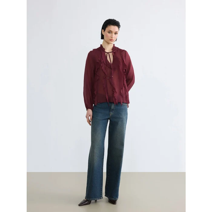LCW Jeans İndigo Yüksek Bel Wideleg Kadın Jean Pantolon