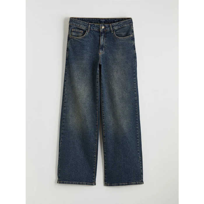 LCW Jeans İndigo Yüksek Bel Wideleg Kadın Jean Pantolon
