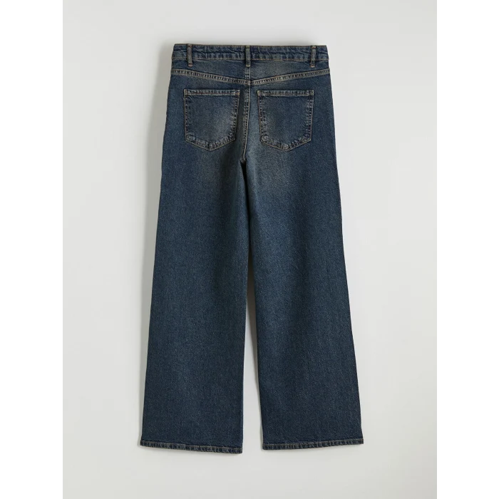LCW Jeans İndigo Yüksek Bel Wideleg Kadın Jean Pantolon