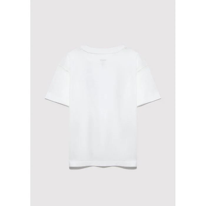 Mavi 7610386-70057 Mavi Logo Baskılı Ekru Tişört