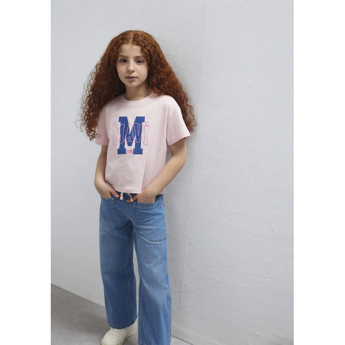 Mavi 7610390-71007 M Logo Baskılı Pembe Tişört