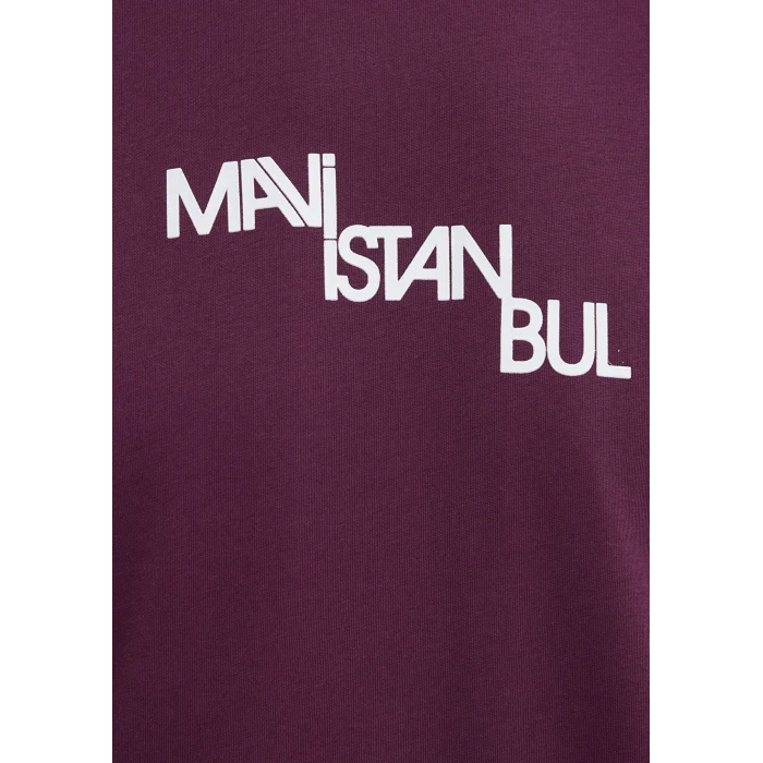 Mavi 0612274-70670 İstanbul Baskılı Mor Tişört