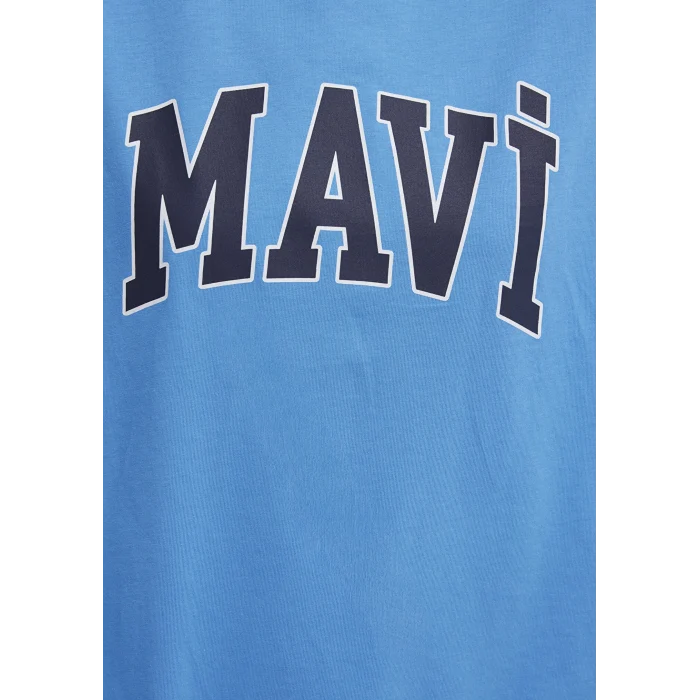 Mavi 1600843-91478 Mavi Logo Baskılı Mavi Tişört