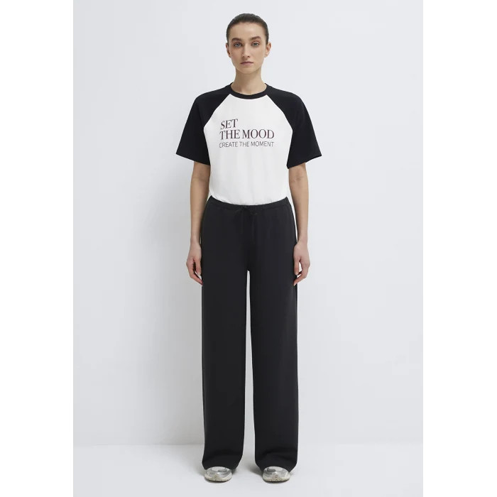 Mavi 1011177-900 Geniş Paça Siyah Eşofman Altı