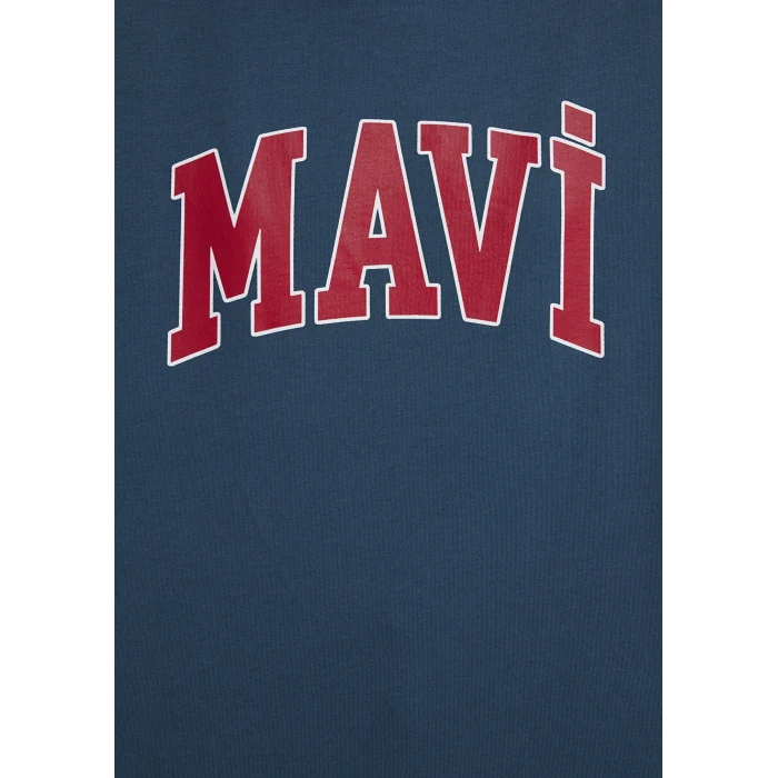 Mavi 1600843-70771 Mavi Logo Baskılı Mavi Tişört