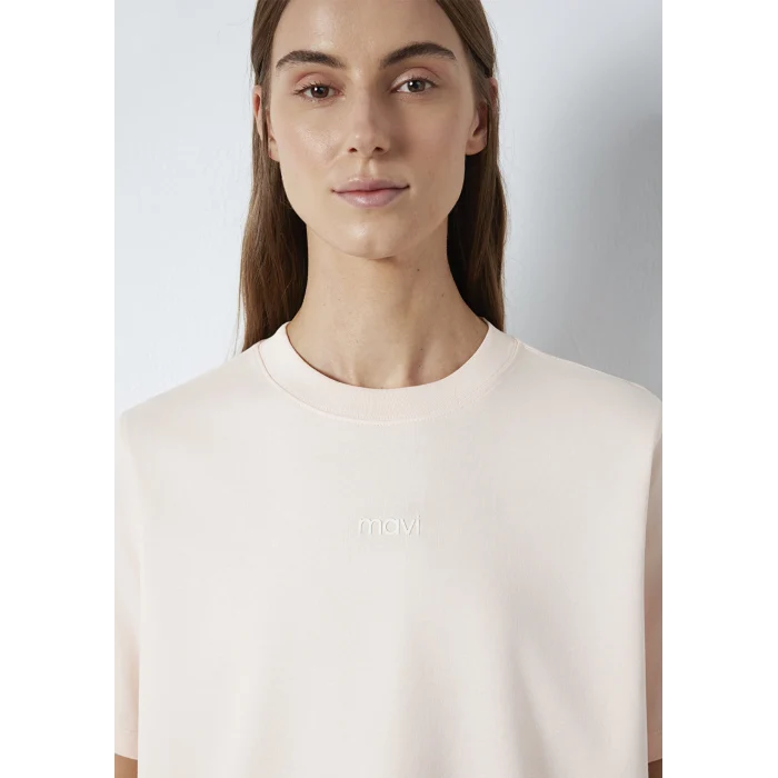 Mavi 1612829-71121 Mavi Logo Baskılı İnterlok Pembe Tişört