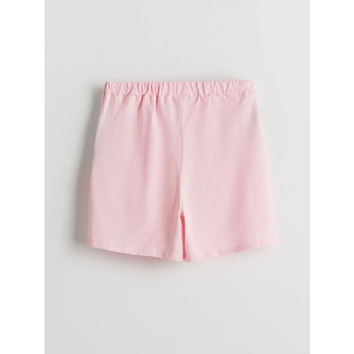 LCW Kids Pembe Beli Lastikli Kız Çocuk Şort