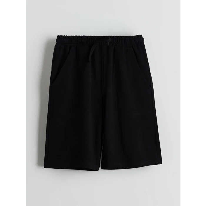 LCW Kids Siyah Beli Lastikli Erkek Çocuk Şort